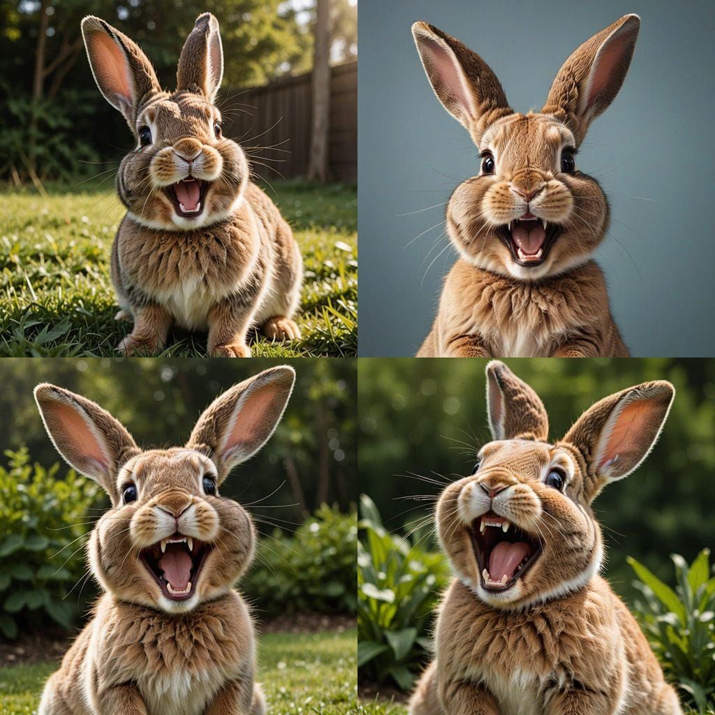 Laughing Bunny Rabbit: A Cheerful Image