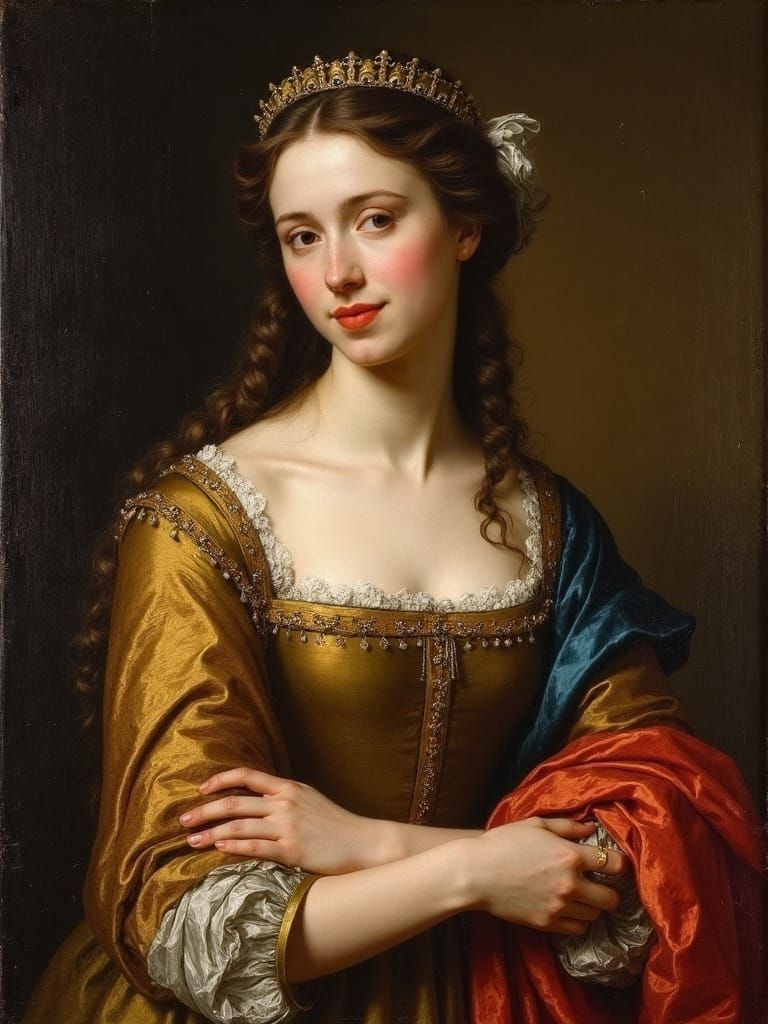 Portrait of a woman in the style of Artemisia Ghentileschi