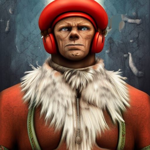 Hyperdetailed Boggie Man in Russian Style