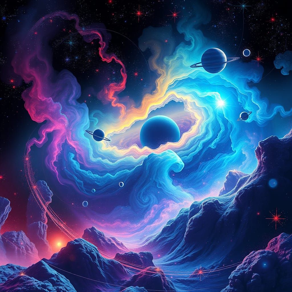 Ethereal Intergalactic Landscape in Sci-Fi Style