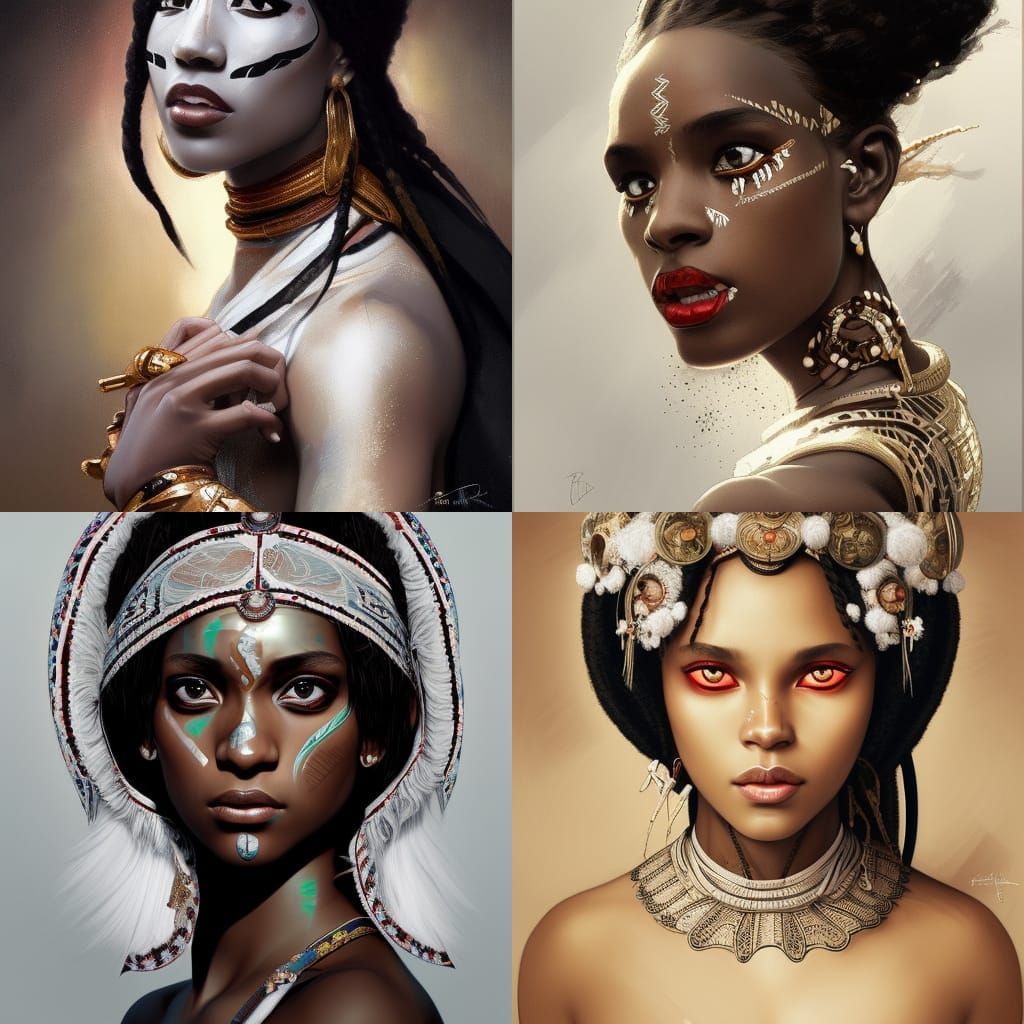 Voudou Woman Portrait in Hyperdetailed Style