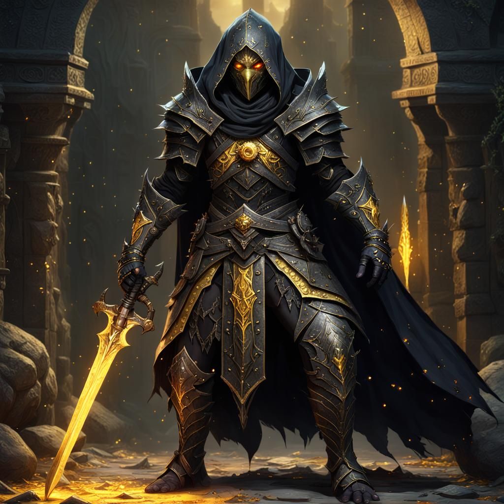 Dark Elf Assassin with Glowing Dagger