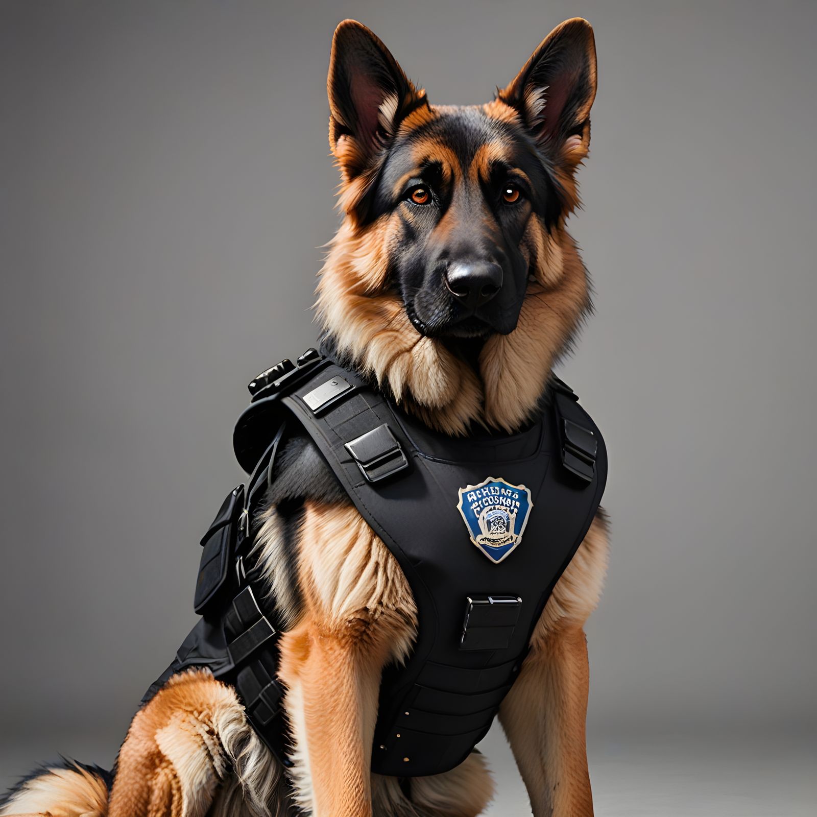 Anthro German Shepherd in Police Vest