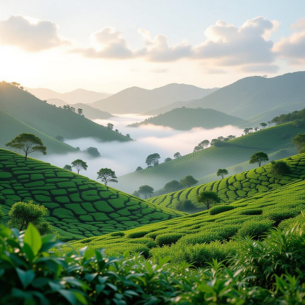 Misty Landscape with Cinematic Lighting