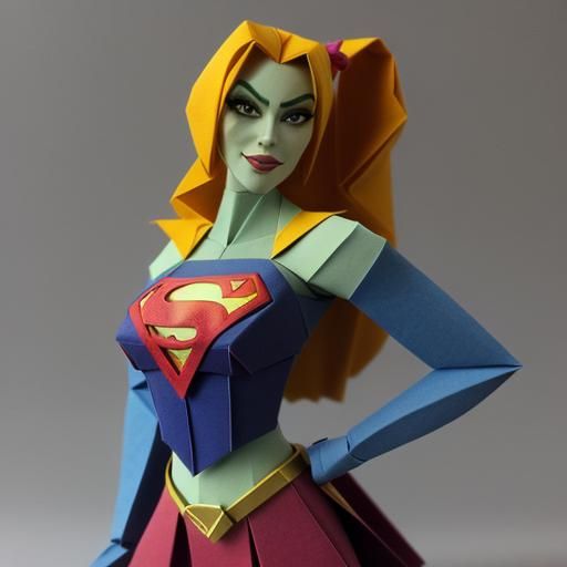 Origami Papercraft Woman: A Pop Culture Fusion