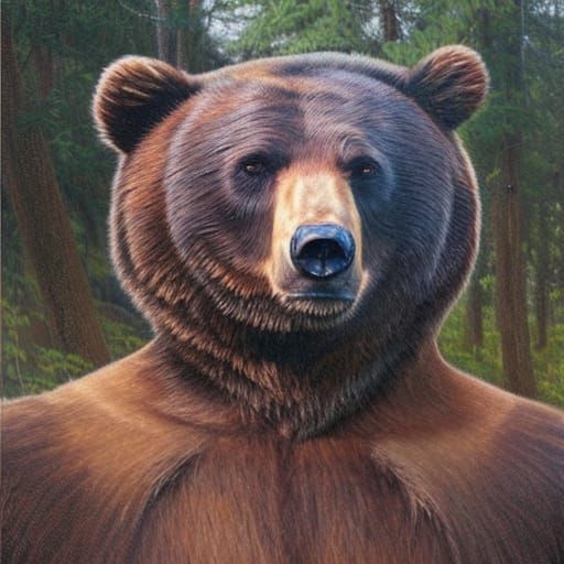 Bear Man in Oil Painting Style
