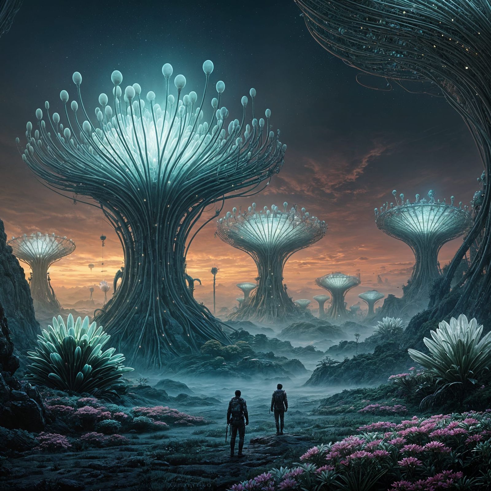 Epic Alien Plants Tower Over Explorers