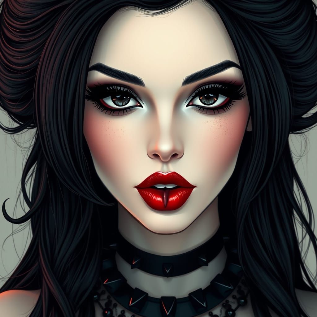 Goth Beauty with Dark Mystical Aesthetic