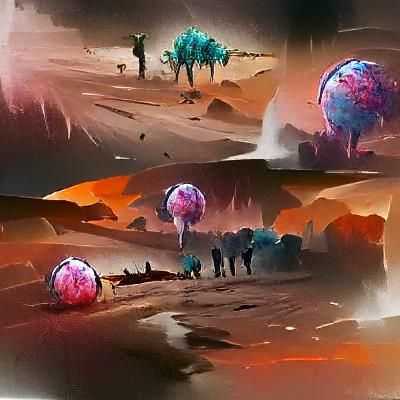 Concept Art of a Broken Planet in Space