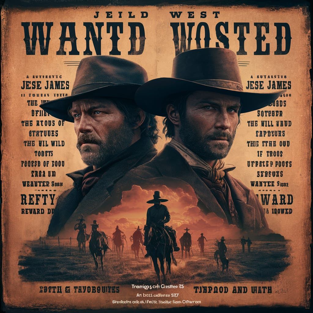 Wild West Wanted Poster: Jesse James and Billy the Kid