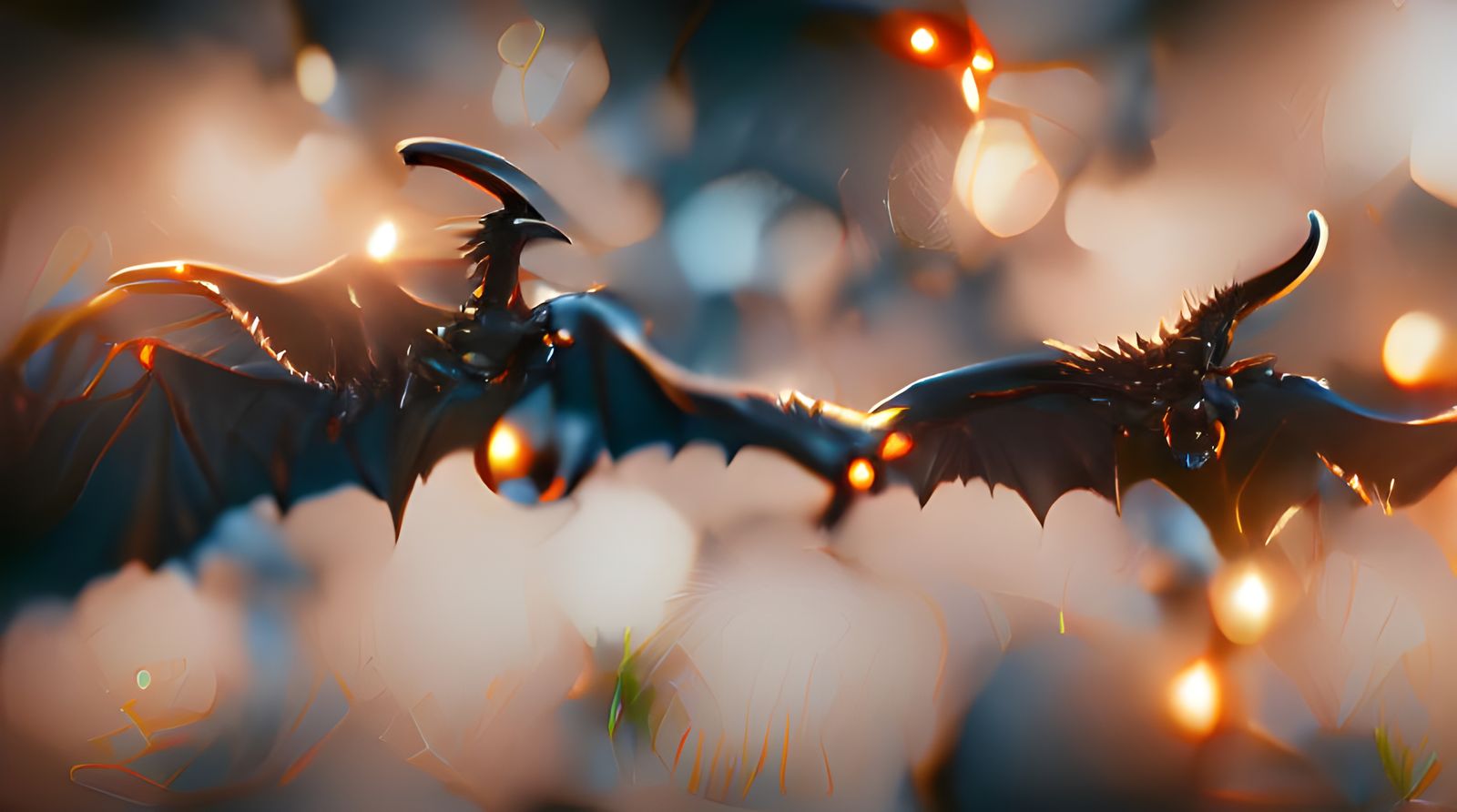 Demonic Dragon Spreads Wings in Dark Resolution