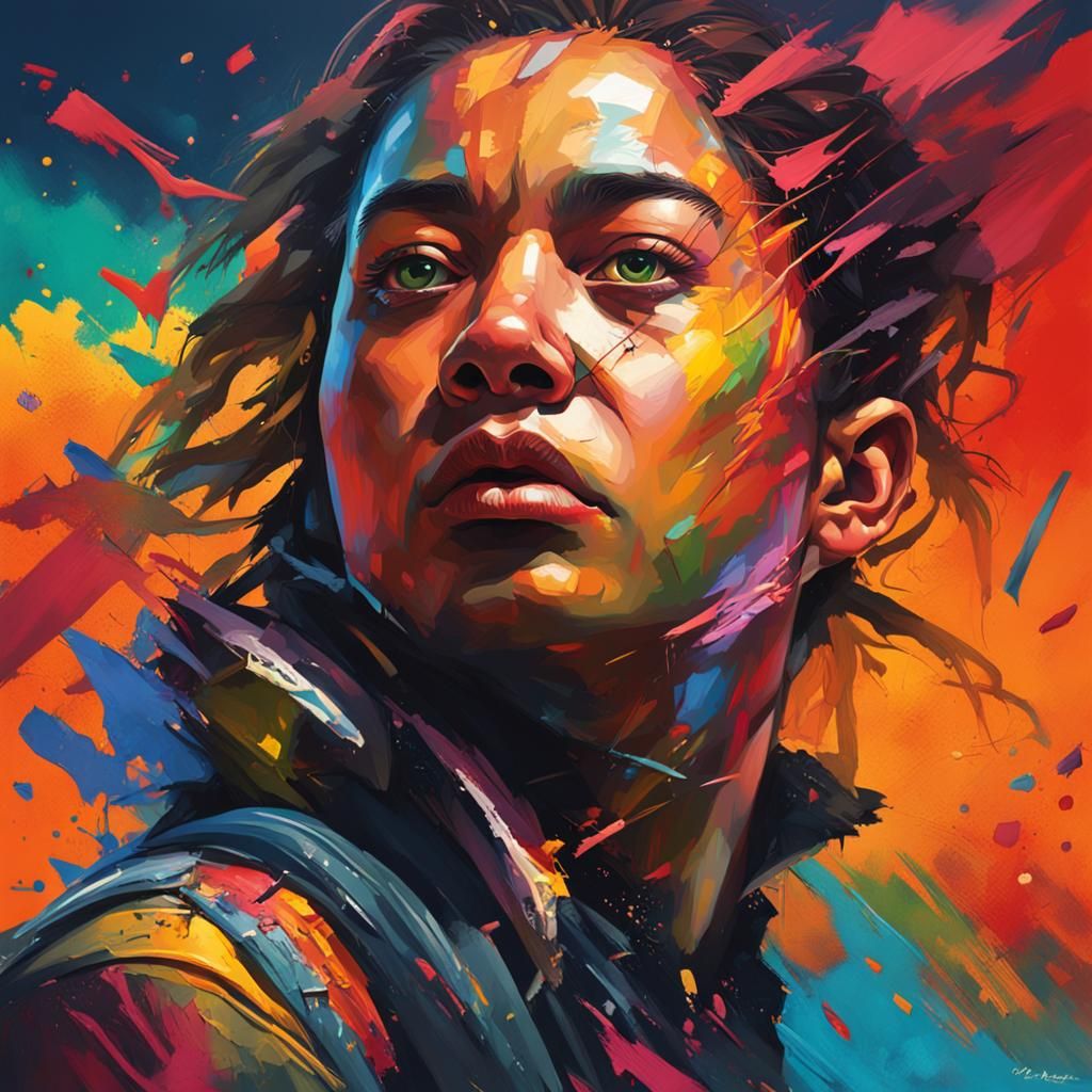 Hyperrealistic Portrait in Splash Art Style