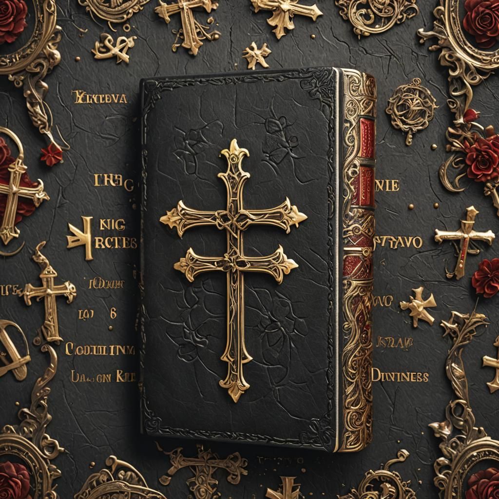 KJV Bible with Golden Cross Designs