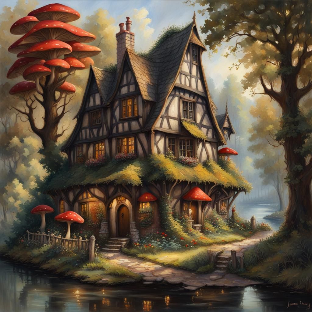Enchanted Tudor Cottage Restaurant in Gothic Fantasy Style
