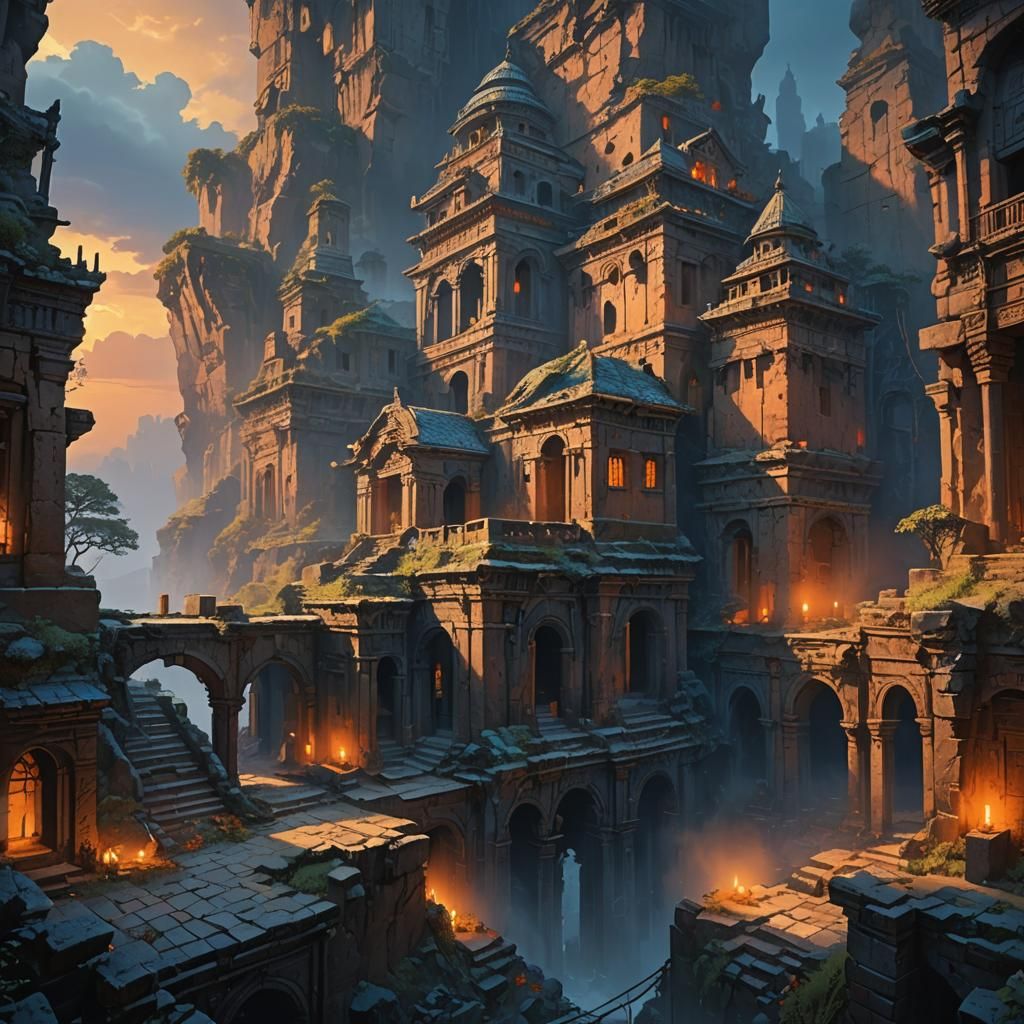 Fantasy World at Dawn in Documentary Style