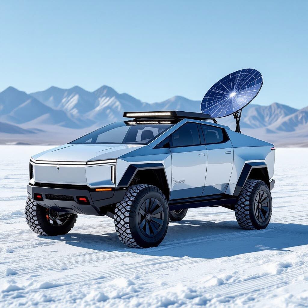 Cyberpunk Armored Truck Satellite Design