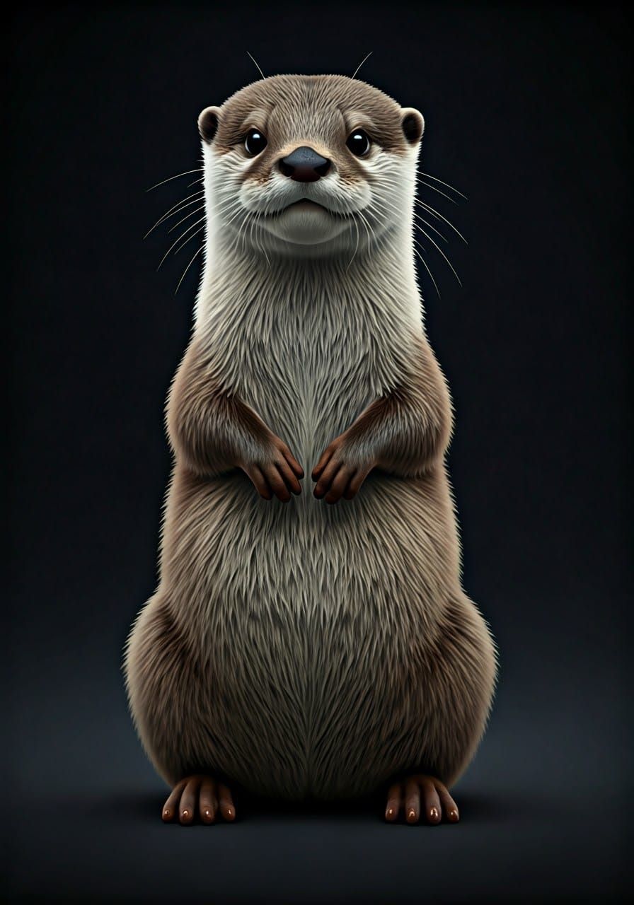 Clever Cartoon Otter in Vibrant Colors
