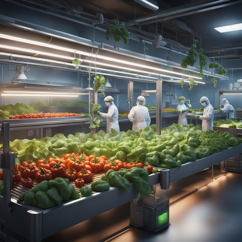 Scientists Cultivating Vegetables in Advanced Science Labs