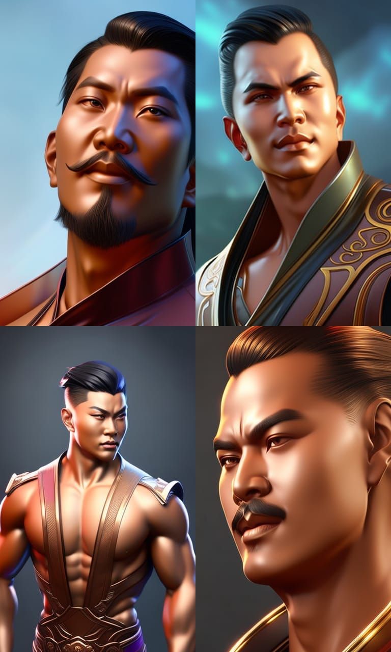 Stunning Handsome Thai Man Portrait in Hyperdetailed Style
