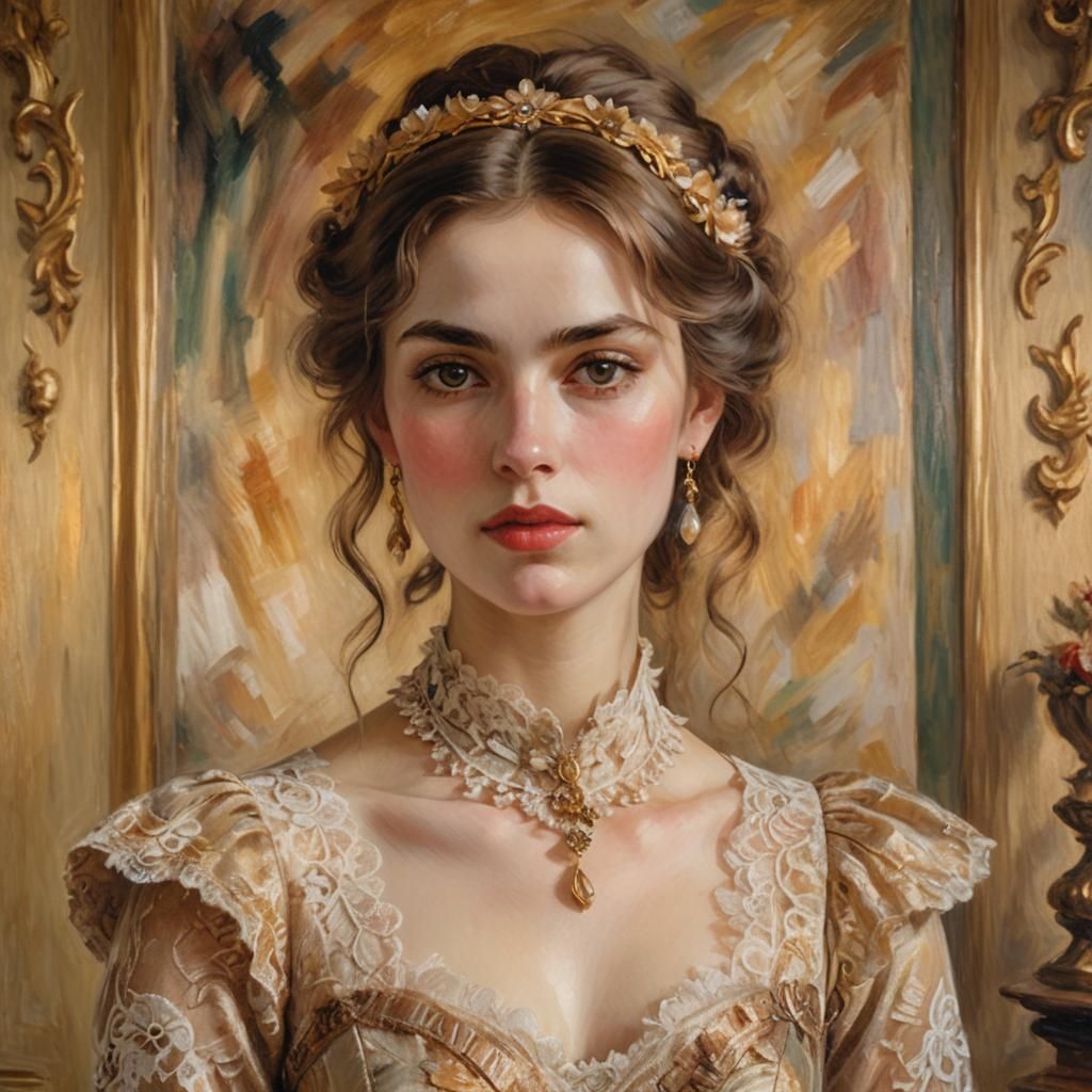 Elegant Portrait of a Woman in Renoir Style