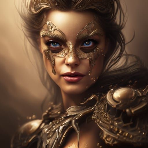 Muscular Hen with Crown in Digital Matte Painting