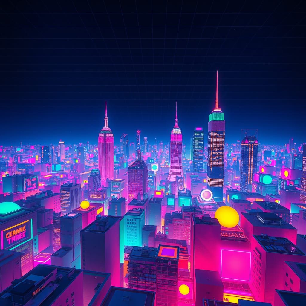 Neon Hyper Square Metropolis