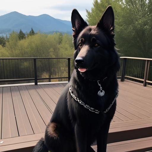 Majestic Long-Haired German Shepherd on Deck