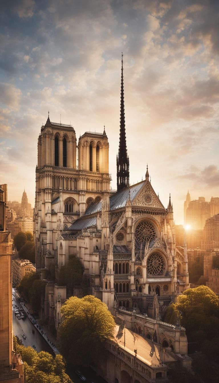 Majestic Notre Dame de Paris in Gothic Style