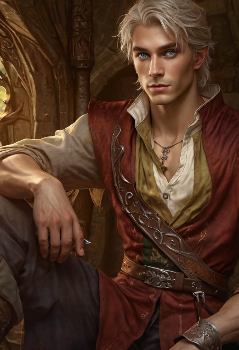 Elven Prince Sword Master with Silver Hair