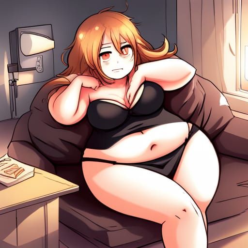 Anime Style Portrait of a Curvy Girl