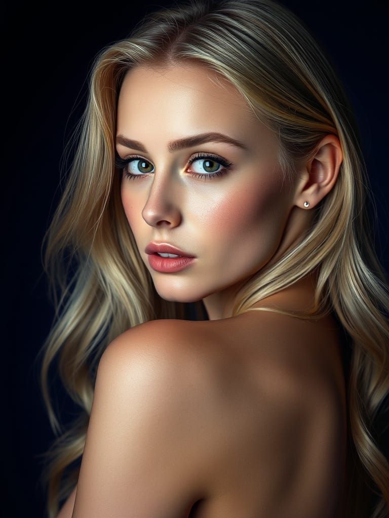 Ethereal Woman in Mysterious Hues