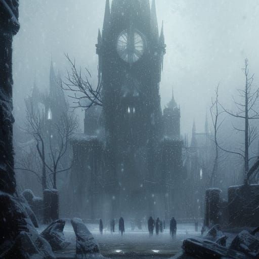 Eerie Winter Wonderland Digital Painting