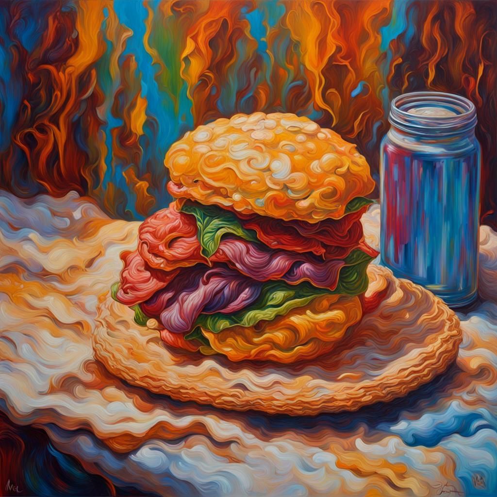 "food" "Hyperrealistic, splash art, concept art, mid shot, i...