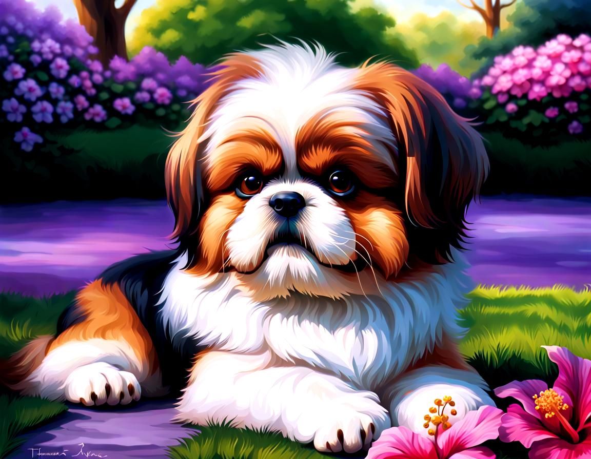 Zesty Dogs in Radiant, Ultrarealistic Digital Painting