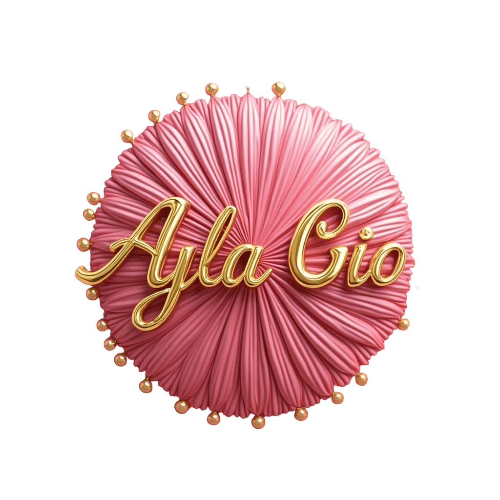 Luxurious 3D Logo in Vibrant Pink and Gold