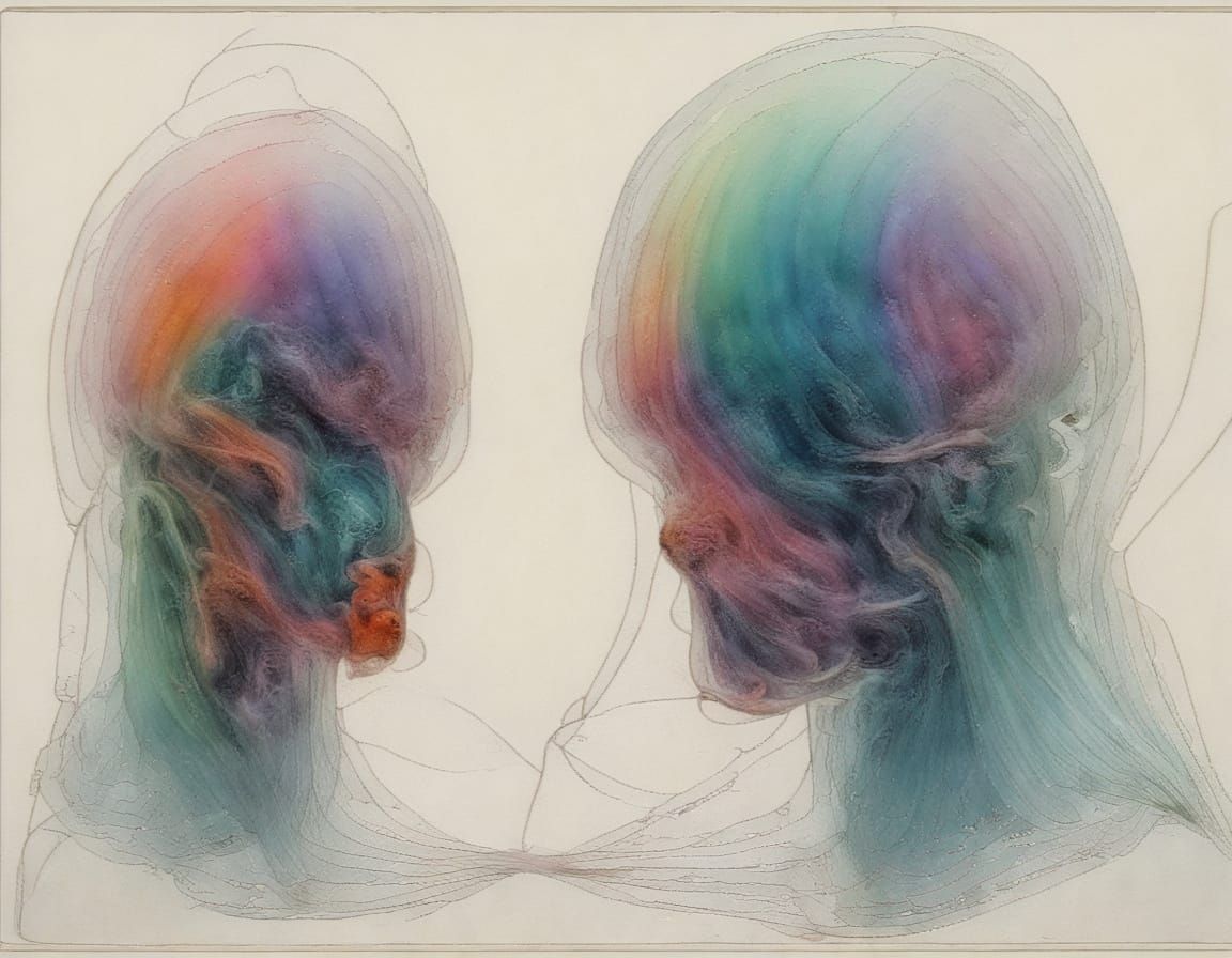 Surreal Ghostly Figures in Biomorphic Style