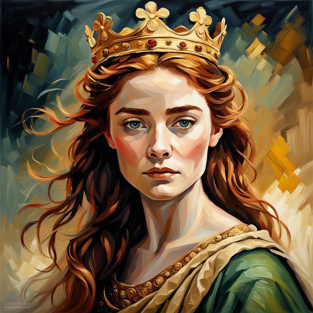 Elegant Irish Woman Portrait in Impressionist Style