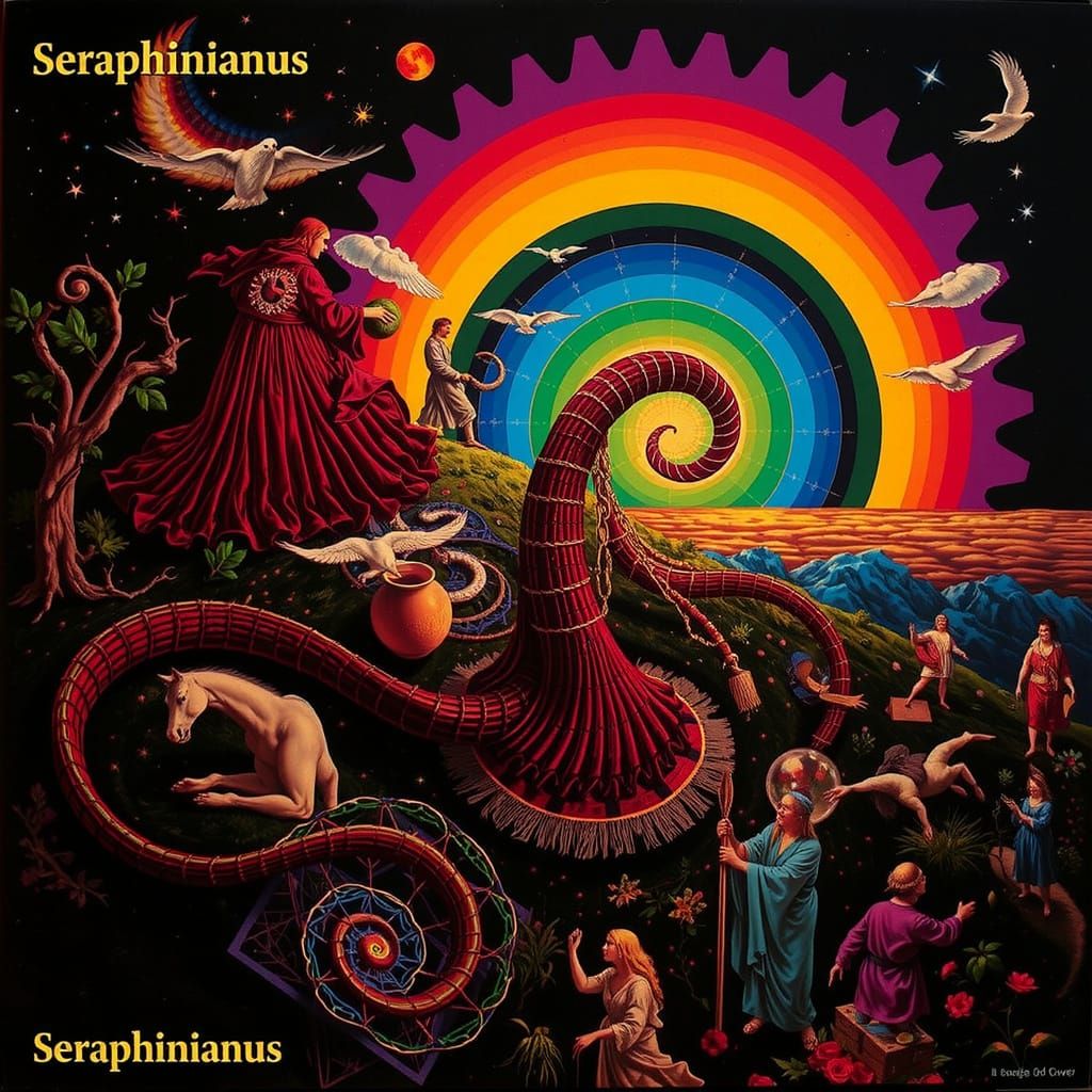 Abstract Geometric Curves and Spirals as Digital Art