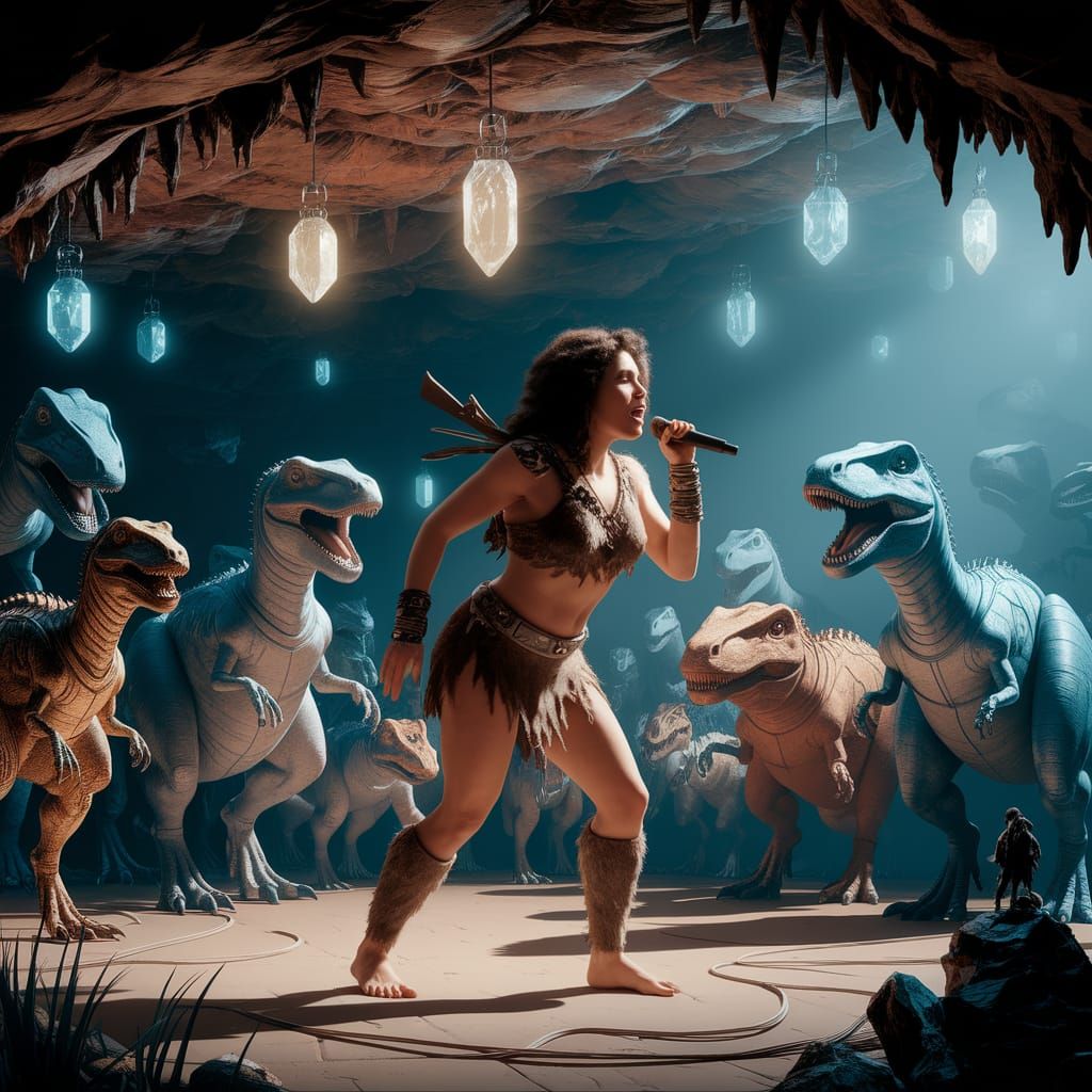 Cavewoman Cabaret: Da Vinci Meets Sci-Fi Art