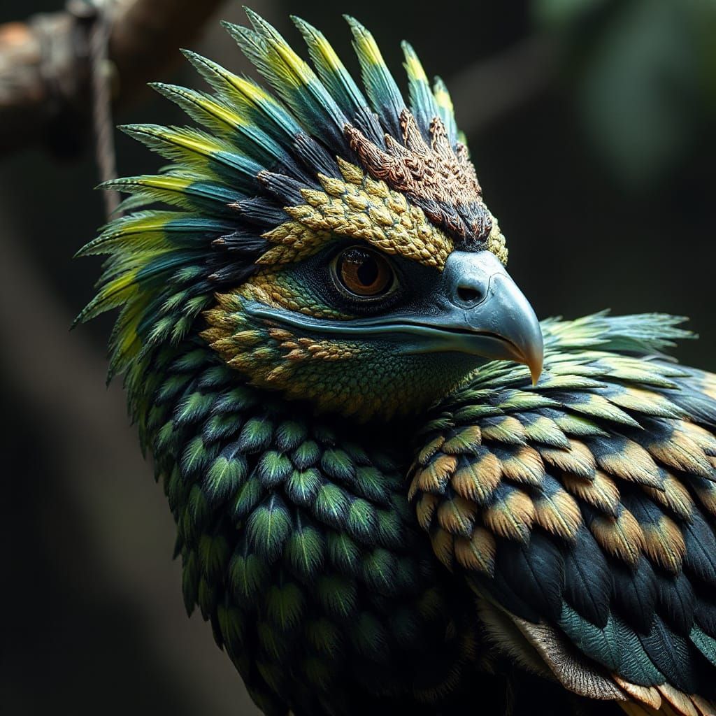 Majestic Avian Deity in Photorealistic Splendor