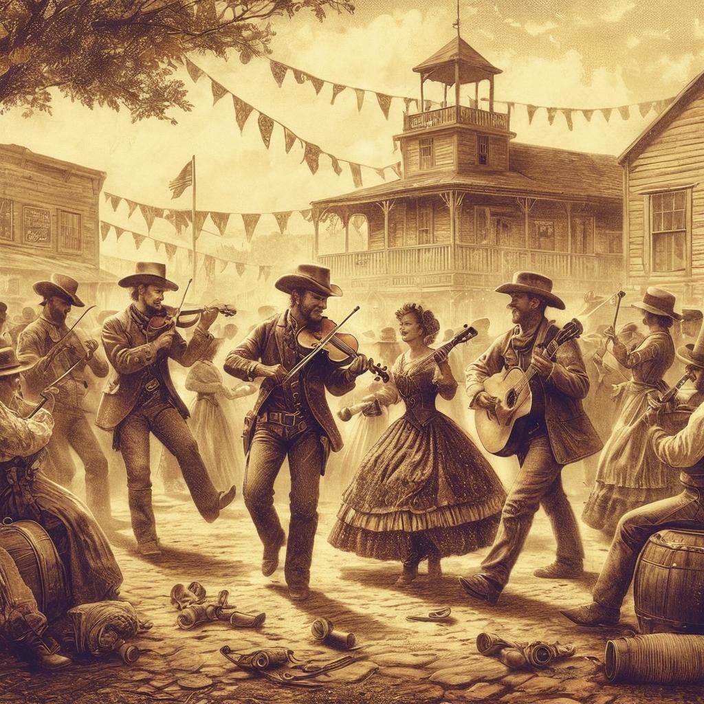 Old West Country Music Festival in Sepia Tones