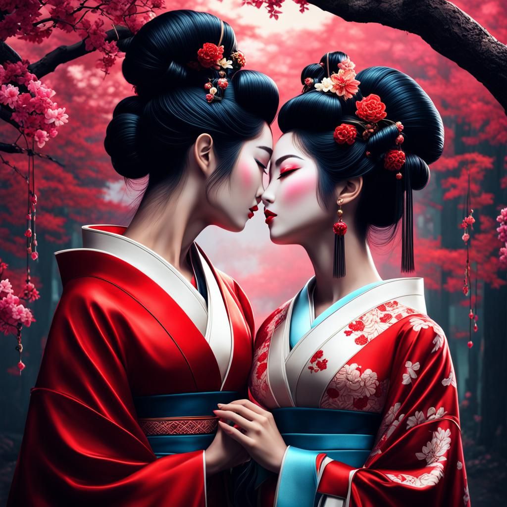 Geishas in Love: Detailed Matte Painting