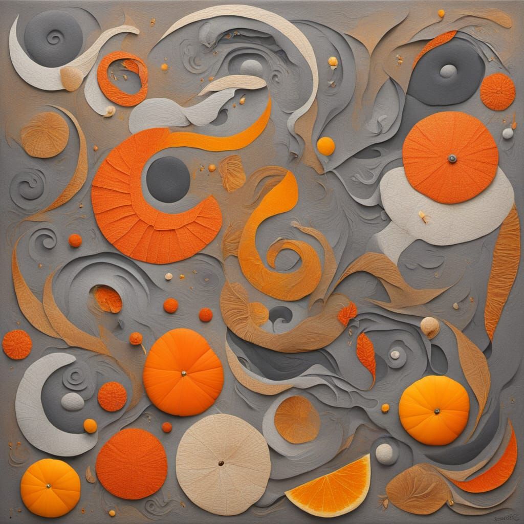 Abstract Surrealism Painting of Prehistoricore Elements