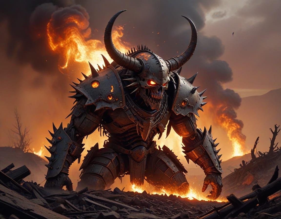 War Train Scouring the Wasteland in Neo-Barbarian Punk Style