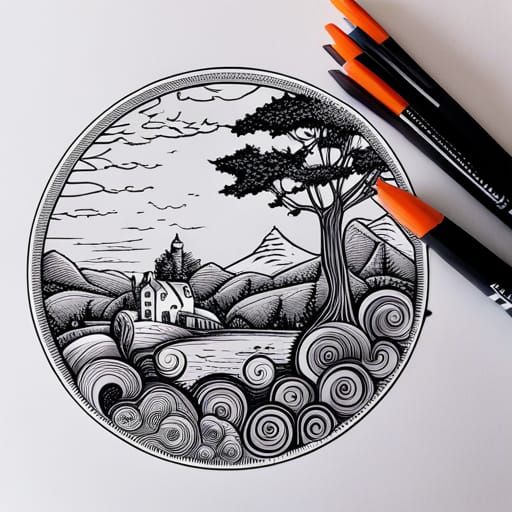 Intricate Zentangle Coloring Page with Honeycomb Mandala