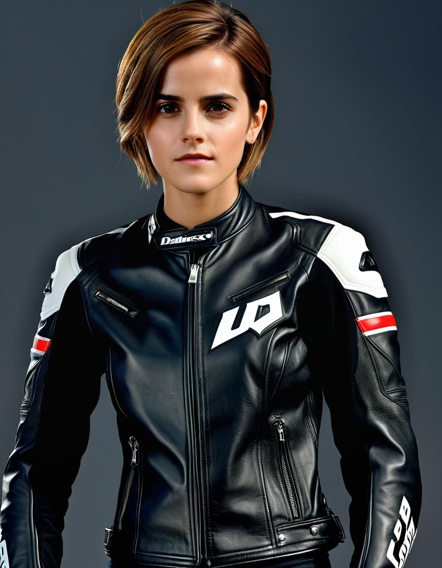 Emma Watson as Sport Bike Racer in 8K