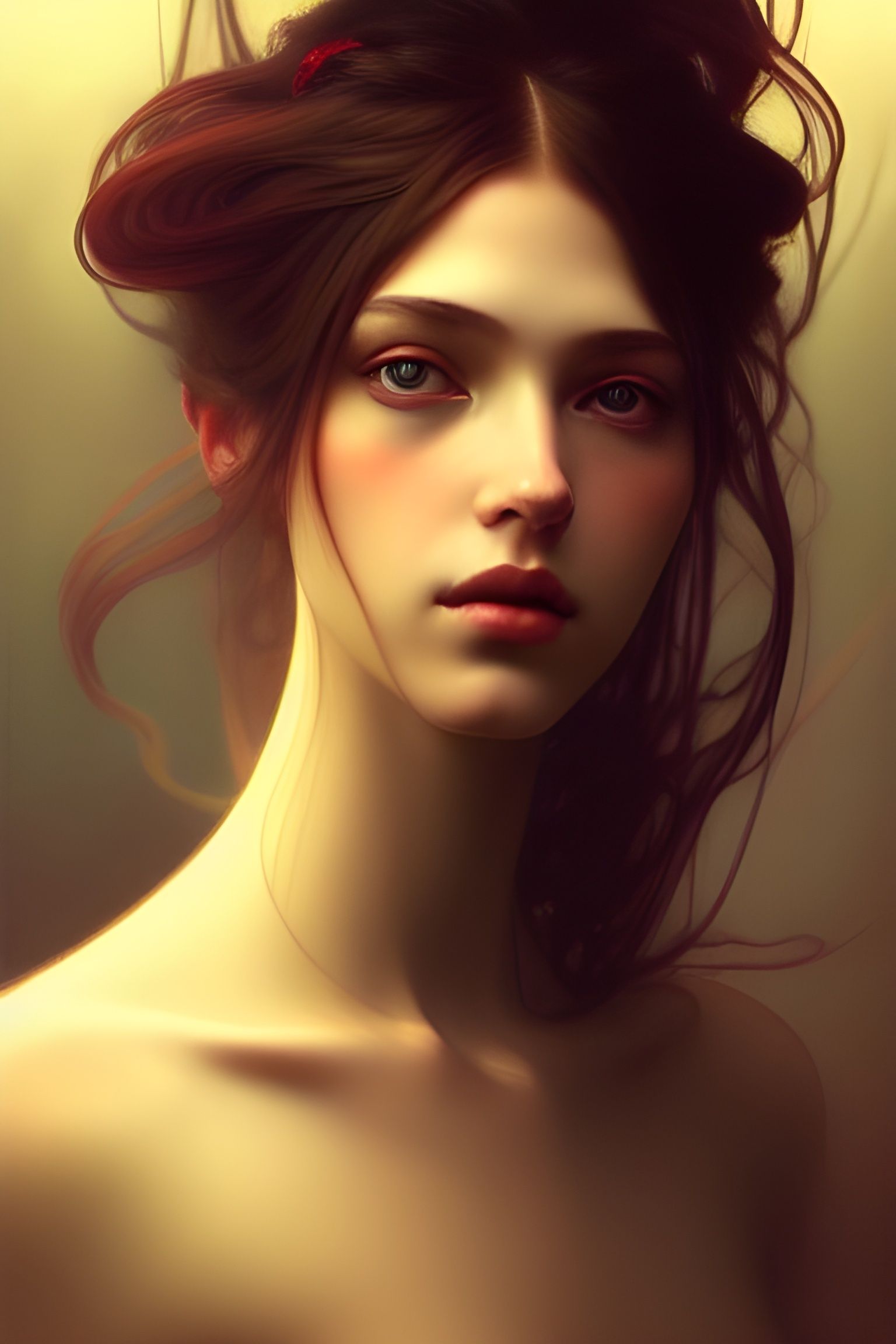 Tragic Backlit Portrait of a Beautiful Girl