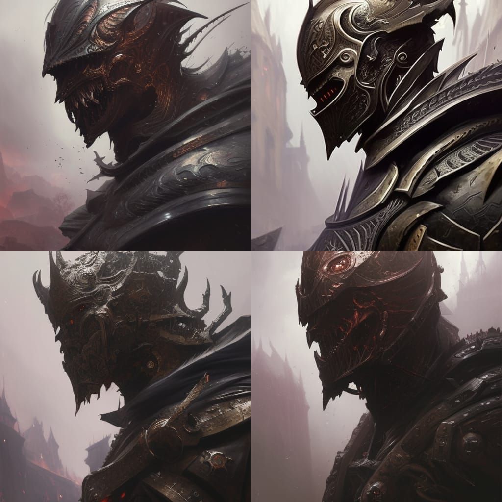 High Gothic Daemon Lord in Black Knight Armor