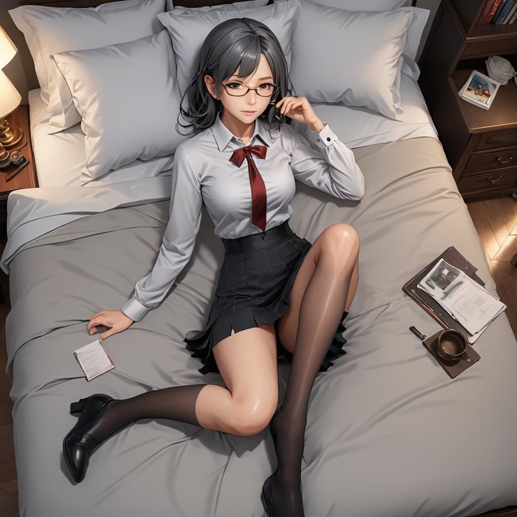 Mature Female Professor in 3D Anime Art Style