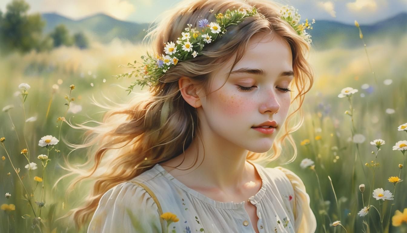 Magical Realism: Woman in Summer Meadow